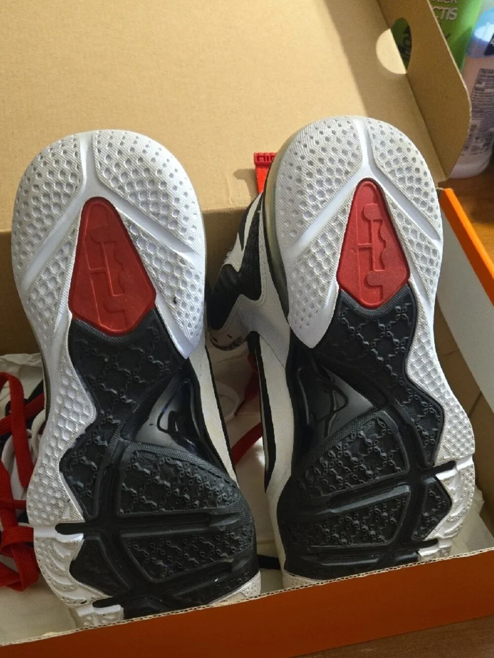 Nike Lebron Kids Black White and Red High-Top Sneakers size 5Y